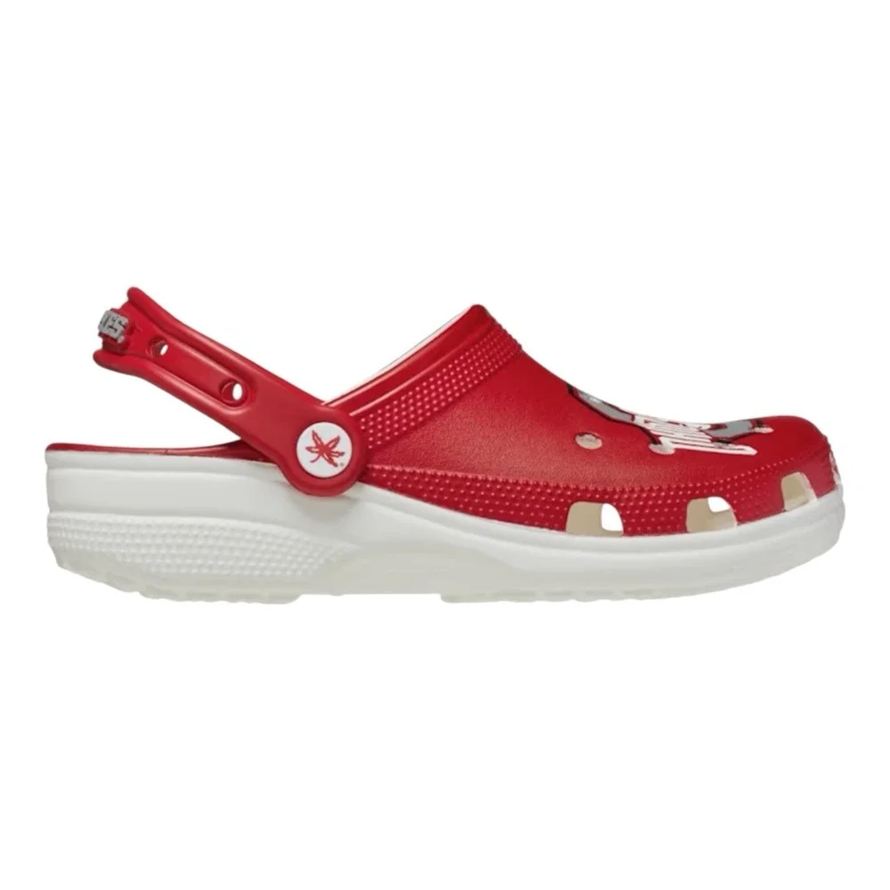 Crocs Ohio State Buckeyes Classic Clogs Mens‎ 6 Womens 8 Red/White Slip On Shoes